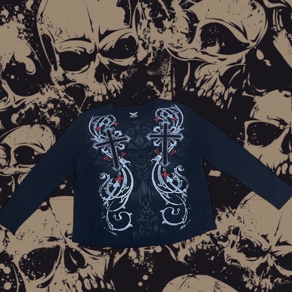 Faded Glory Other - Vintage 2000s grunge skull and cross shirt